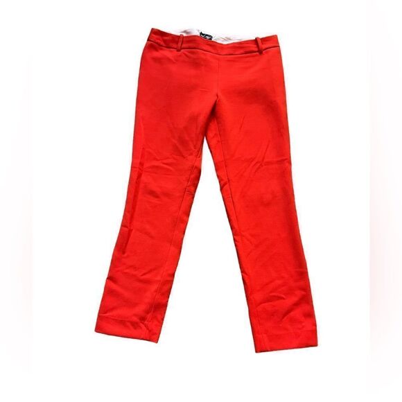 LORD & TAYLOR Orange Straight Leg Ankle Length Side Zip Dress Pant 4 - Picture 2 of 9